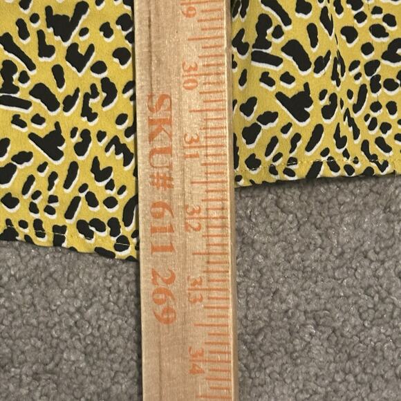 BCBGeneration Women 6 Dress Mini Halter Faux Wrap Cheetah Yellow - Picture 12 of 15